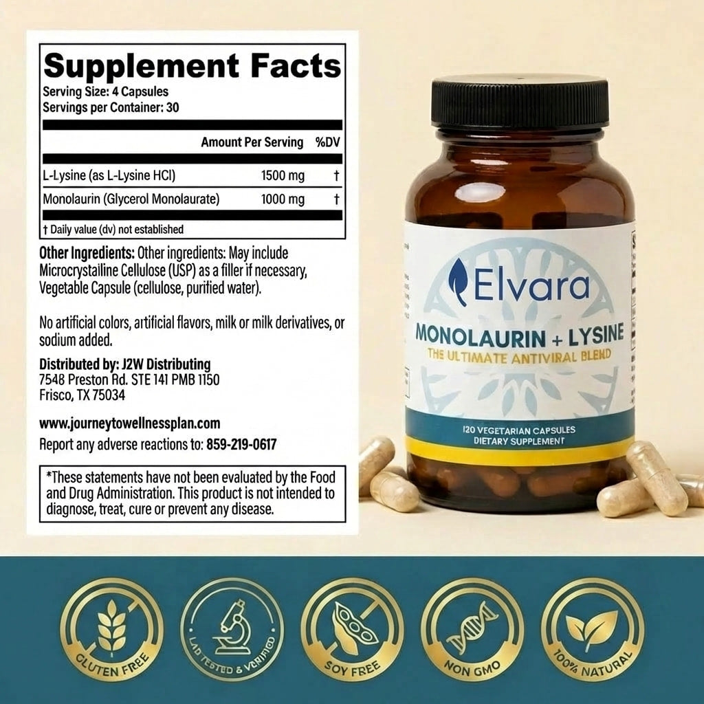 Lysine + Monolaurin Antiviral Capsules