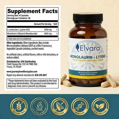 Lysine + Monolaurin Antiviral Capsules